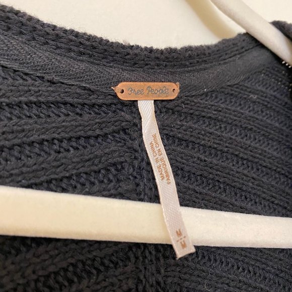 Black Free People Black Sweater Dress – Deep V Tunic - Picture 5 of 5